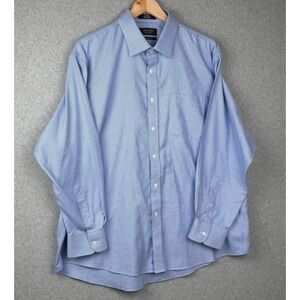 Nordstrom Men's Shop Blue Traditional Fit Dress Shirt 17.5 33 Non Iron